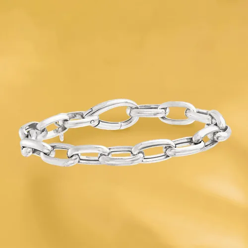 Vista 4 de Ross-Simons Italian Sterling Silver Paper Clip Link Bracelet