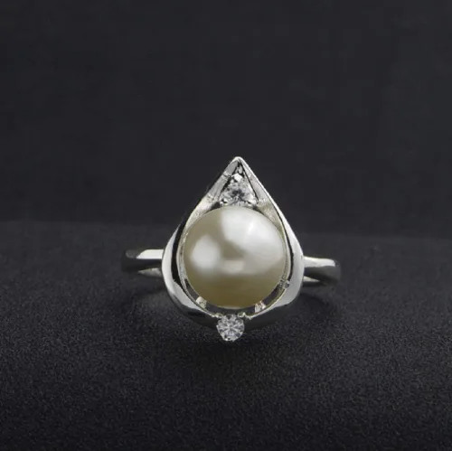 Vista 7 de Conjunto de joyas de plata esterlina 925 de moda para mujer con cristal y simulación de perlas de anillo de pendientes collar de joyería con cristal