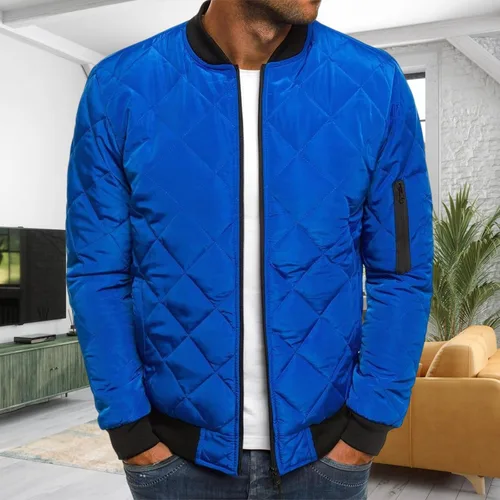 Vista 2 de Chaquetas de bombardero para hombre con diamantes, abrigo ligero acolchado para otoño e invierno