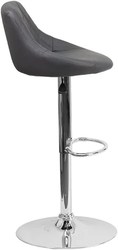 Vista 2 de Pemberly Row Taburete de bar acolchado ajustable en gris