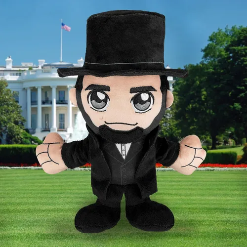 Vista 4 de Bleacher Creatures Abraham Lincoln - Peluche Kuricha de 8 pulgadas, juguete suave inspirado en Chibi