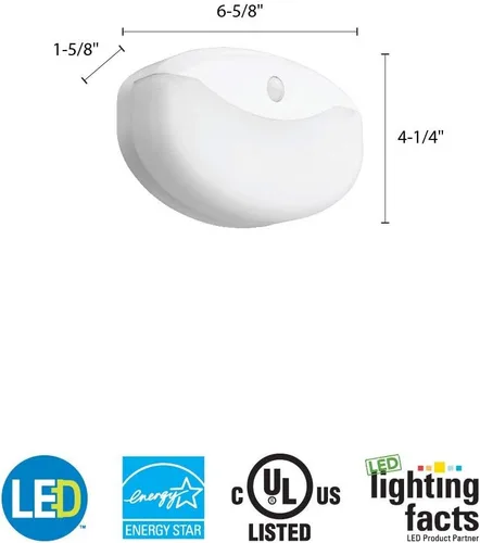 Vista 3 de Lithonia Lighting Luz de techo LED de montaje empotrable de 7 pulgadas con sensor de movimiento, 120 voltios, 10 vatios, clasificada para zonas