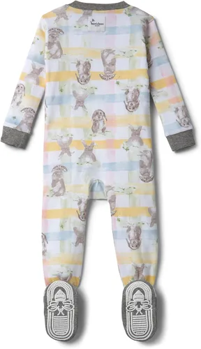 Vista 2 de Burt's Bees Baby - Pijama para niña, con cremallera delantera y pies cerrados antideslizantes, de algodón orgánico 100%, para niñas pequeñas