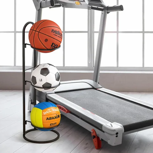 Vista 2 de AGTEK Estante de exhibición de bolas, organizador de garaje de almacenamiento, estante de bolas, organizador de equipo deportivo con 3 cestas
