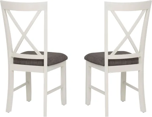 Vista 6 de Powell Muebles Jane Side, Silla de comedor blanca antigua
