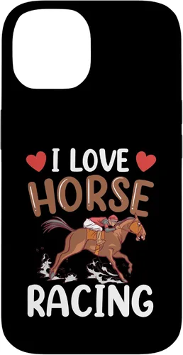 Vista 4 de Funda para iPhone 13 I Love Horse Racing Horses Race Racer