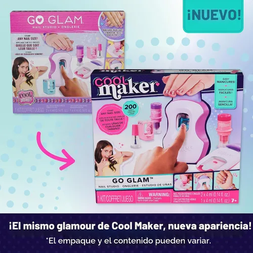 Vista 6 de Cool Maker, GO GLAM Studio Kit de Uñas, Estiliza 200 Uñas, 4 Diseños, 2 Aplicadores de Esmalte y Máscara (El Empaque Puede Variar), Artes