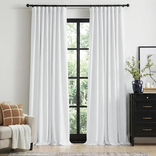 Vista 14 de 100% Blackout Shield Cortinas opacas completas para dormitorio de 63 pulgadas de largo, juego de 2 paneles, anillos de clip/bolsillo para barra