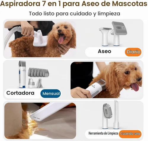 Vista 2 de oneisall Aspiradora de aseo para perros, molinillo de uñas para perros y kit de recortador de patas