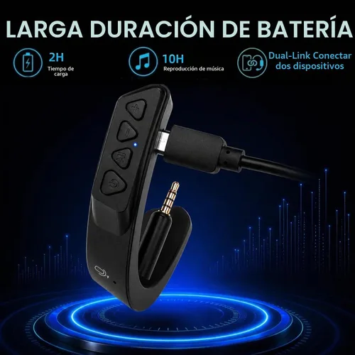 Vista 3 de Adaptador Bluetooth inalámbrico aptX mejorado para auriculares Bose QuietComfort 25 QC 25 con micrófono/control de volumen, negro Añade audio