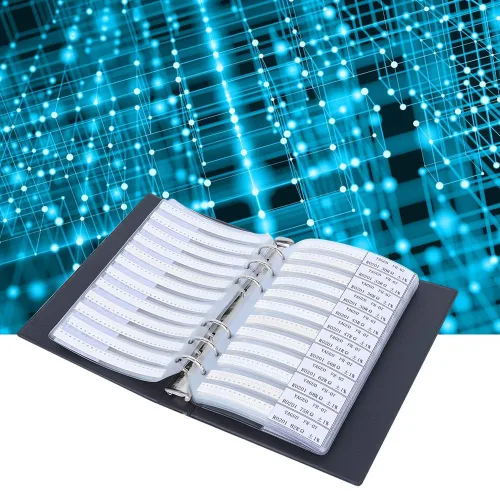 Vista 5 de 0201 Libro de muestras de resistencias SMD, kit de resistencia de 170 valores 50 cada uno 1% de precisión en estuche de libro de almacenamiento