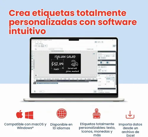Vista 4 de Etiqueta de precio - Paquete de impresión de etiquetas de precio de acceso - Etiqueta de precio personalizable lavable resistente - Impresión rápida