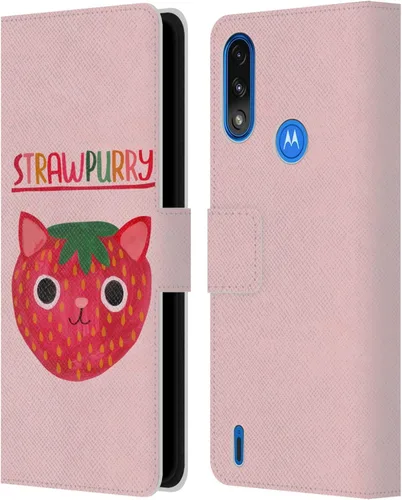 Vista 12 de Head Case Designs Officially Licensed Planet Cat Avocato Puns Leather Book Wallet Case Cover Compatible with Moto E7 Power/Moto E7i Power
