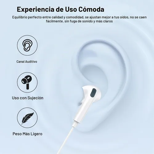 Vista 2 de [Certificado Apple MFi] Auriculares USB C para iPhone 17, 16, 15, auriculares con cable con micrófono y control de volumen, cancelación de ruido