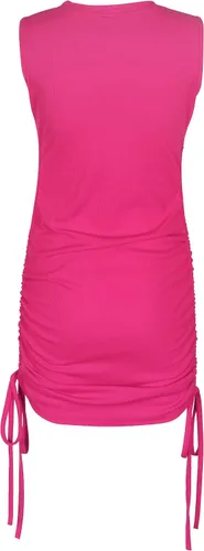 Vista 3 de PALINDA Vestido corto acanalado de cuello alto para mujer, fruncido, sin mangas, entallado, vestido corto de noche, Y2K