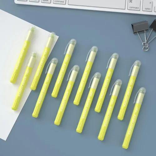 Vista 7 de feela Paquete de 12 marcadores de gel amarillo para la Biblia, marcadores de diario, no se traspasa para resaltar diario, escuela, oficina
