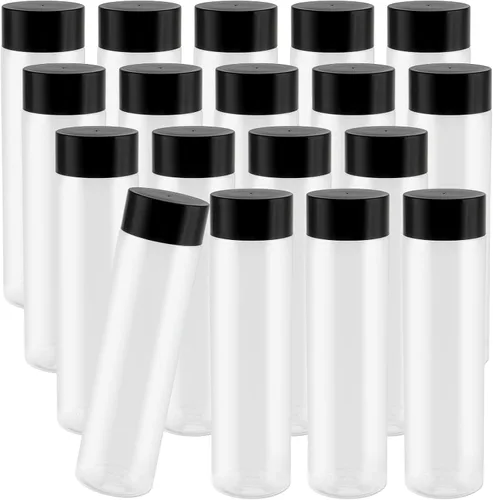Vista 8 de 18 botellas sensoriales vacías a granel de 14 onzas, botellas de jugo de plástico con tapas, recipientes transparentes reutilizables para bebidas