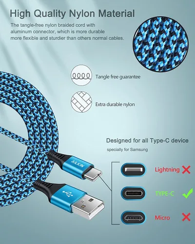 Vista 3 de Cable USB tipo C automático para automóvil, 3 pies/2 paquetes de cable cargador rápido USB A a USB C para iPhone 17/16e/16Pro/15Pro Max/15, cable