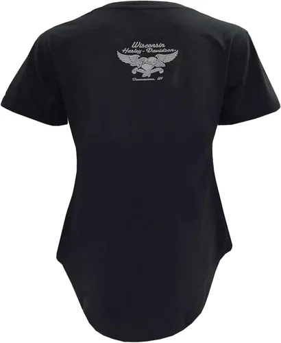 Vista 2 de Harley-Davidson Camiseta de manga corta con cuello redondo para mujer