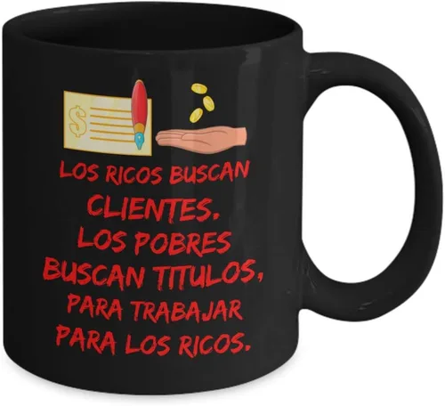 Vista 2 de Regalo para amigas Taza de café para hija Perfecto regalo para navidad, graduados, profesionales y estudiantes Vaso con afirmaciones Negro