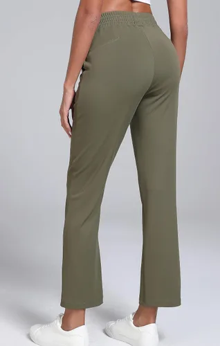 Vista 2 de Oalka Pantalones de golf de pierna recta para mujer con bolsillos profundos