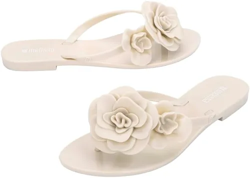 Vista 4 de Melissa Harmonic Petals - Chanclas de gelatina con apliques florales para mujer
