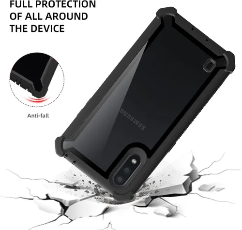 Vista 3 de Asuwish Funda de teléfono para Samsung Galaxy A01, resistente a prueba de golpes, a prueba de caídas, cuerpo completo, resistente, híbrida, móvil