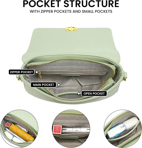 Vista 5 de Bolsos cruzados para mujer, bolsos de hombro para mujer, bolso cruzado para mujer, bolso pequeño de cuero, colgante