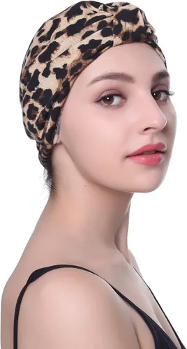 Vista 3 de Gorra estilo turbante de algodón con estampado floral, para dormir, para mujer de Ever Fairy , talla única