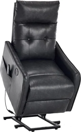 Vista 10 de Silla reclinable eléctrica con elevación Trustyue con calor y masaje, sillas elevadoras para asistencia al estar de pie, silla pequeña con elevación