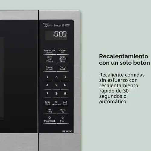 Vista 10 de Panasonic NN-SN67K Microondas, 1.2 pies cúbicos, acero inoxidable/plata