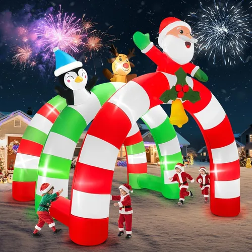 Vista 11 de Kalolary Árbol de Navidad inflable de 20 pies con luz LED, inflable gigante para exteriores, decoración al aire libre para fiestas, patio, césped