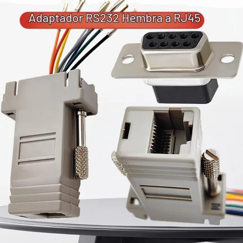 Vista 3 de 10PCS DB9 puerto serie hembra a RJ45 adaptador Ethernet, F/F