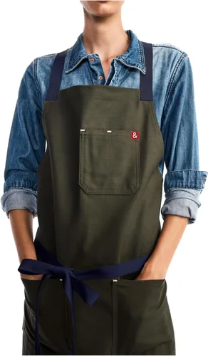 Vista 11 de hedley & bennett Delantal con babero cruzado - Delantal de chef con bolsillos - 100% Algodón Denim, 8oz - Negro Abalone