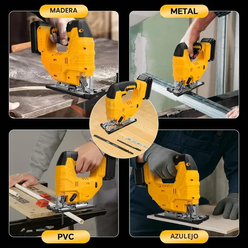 Vista 7 de Sierra de calar inalámbrica para batería Dewalt de 20 V, rompecabezas sin escobillas con luz LED, 7 velocidades variables, cortes biselados de 45°