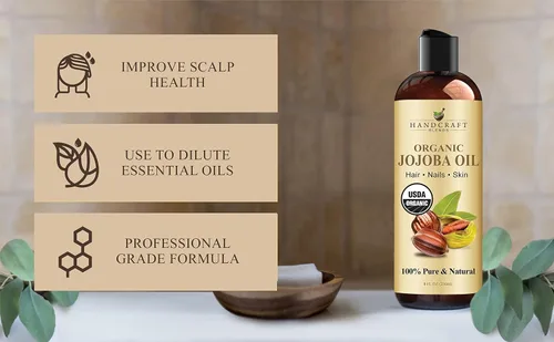 Vista 4 de Handcraft Blends - Aceite de jojoba orgánico, 8 onzas líquidas