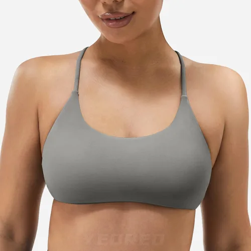 Vista 2 de YEOREO Pearl - Brasier deportivo para mujer, con tirantes cruzados, espalda cruzada, espalda descubierta, extraíble, acolchado, para yoga