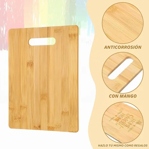 Vista 3 de Vesici Paquete de 18 tablas de cortar de bambú de 12 x 8 pulgadas