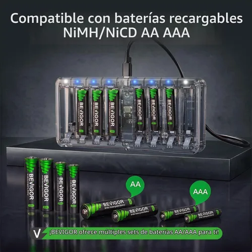 Vista 4 de Cargador de batería AA AAA para batería recargable AA AAA, cargador solamente
