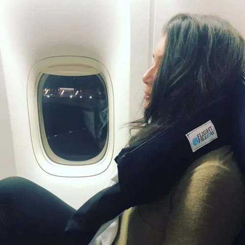 Vista 7 de Flight Fillow Almohada de cuello rellenable para viajes, almohada de avión para vuelos largos, almohada de viaje plegable para soporte de cuello