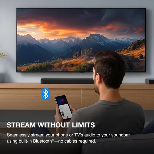 Vista 2 de iLive ITBSW222B Barra de sonido Bluetooth de 32 pulgadas con subwoofer inalámbrico