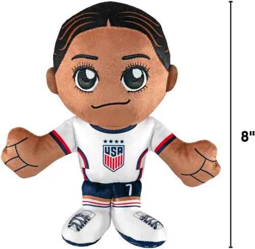 Vista 3 de Bleacher Creatures Alyssa Thompson - Peluche de fútbol americano femenino de 8 pulgadas Kuricha – Superestrella de fútbol inspirada en Chibi suave