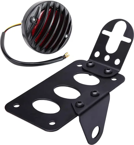 Vista 7 de Rich Choices - Luces traseras de motocicleta con soporte lateral para matrícula, luces de freno integradas, luz de stop, impermeables, de aluminio