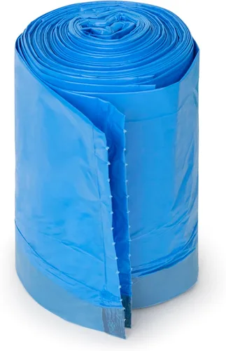 Vista 6 de Plasticplace Bolsas de basura de ajuste personalizado, compatibles con simplehuman Code D (100 unidades) con cordón azul tintado de 5.3 galones / 20