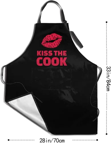 Vista 3 de Delantal ajustable con babero para hombres y mujeres, chef, cocina, barbacoa, parrilla