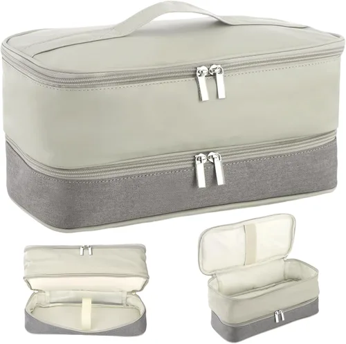 Vista 3 de Estuche de transporte de viaje para secador de pelo, compatible con Airwrap, Shark FlexStyle, Revlon Dryer, bolsa de almacenamiento de doble capa