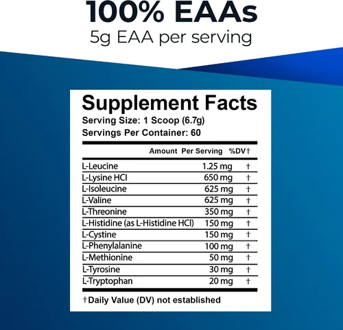 Vista 2 de Ultimate Polvo de aminoácidos 100% esenciales [sabor cítrico, 60 (0.18 oz) porciones] BCAA Plus L-lisina, L-treonina, L-fenilalanina, L-metionina