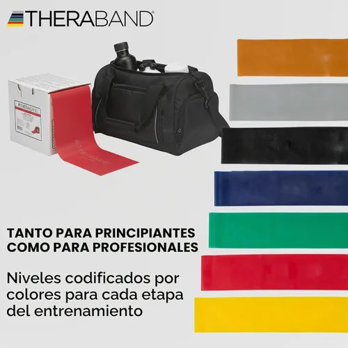 Vista 7 de THERABAND Banda de resistencia, oro, máximo, rollo de 25 yardas, sin látex, banda elástica para ejercicio, terapia física, yoga, pilates
