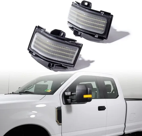 Vista 2 de Compatible con Ford Super Duty 2017-2022 2023 F250 F350 F450 F550 2X luz de señal de giro para espejo lateral de circulación diurna DRL lámpara