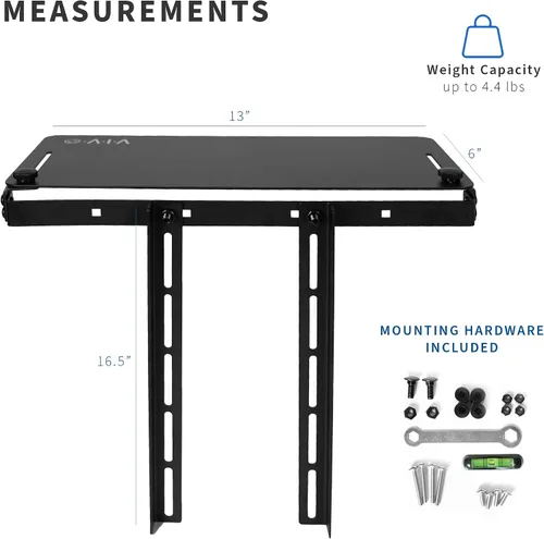 Vista 5 de VIVO 13 pulgadas Montura de estante para monitor VESA sobre y bajo, para dispositivos multimedia, altavoces, routers y más, compatible con VESA